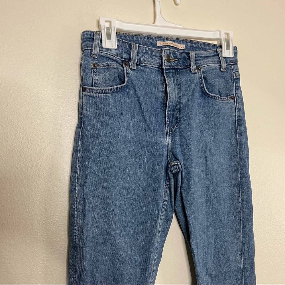 LEVI'S WOMEN 721 VINTAGE HIGH RISE SKINNY JEANS ORANGE TAB - Picture 6 of 8